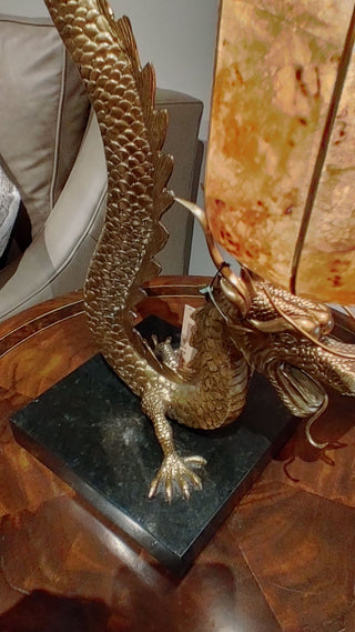 Sherwood Cast Brass Dragon Table Lamp